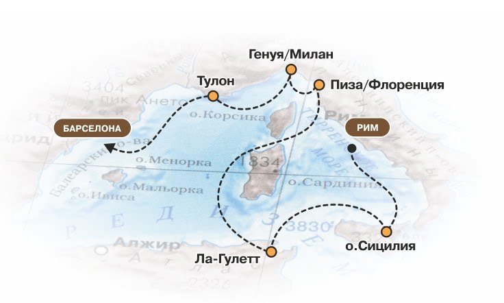 География составить маршрут. Маршрут круиза по Средиземному морю на лайнере. Маршруты круизных лайнеров по Средиземному морю. Морской круиз по Средиземному морю маршрут. Маршруты круизов по Средиземному морю карта.